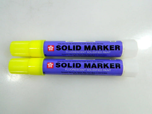 Two (2) Sakura Solid Paint Marker Fluorescent Yellow...