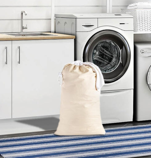 COTTON CRAFT Extra Large Laundry Bags - Heavy Duty Cotton Canvas Drawstring Closure Washable Laundry Bag - Back to School Travel College Dorm Bask...