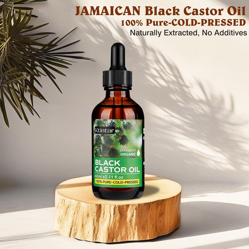 Jamaican Black Castor Oil,100% Pure and Natural Organic Castor Oil Cold Pressed Glass Bottles, Hair Growth, Eyebrow Care, Skin Care, Nourishes & H...