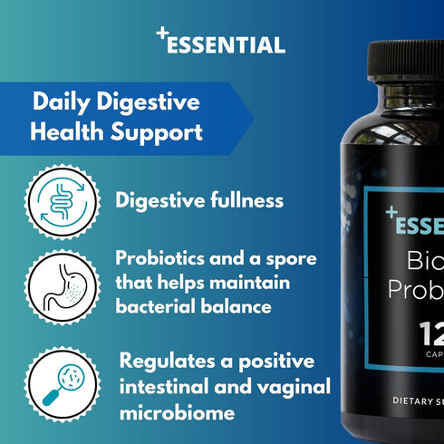 Essential Advanced - Biotics Probiotics 120 capsules, daily probiotics plus Spore dE111, Non GMO, GMP ....