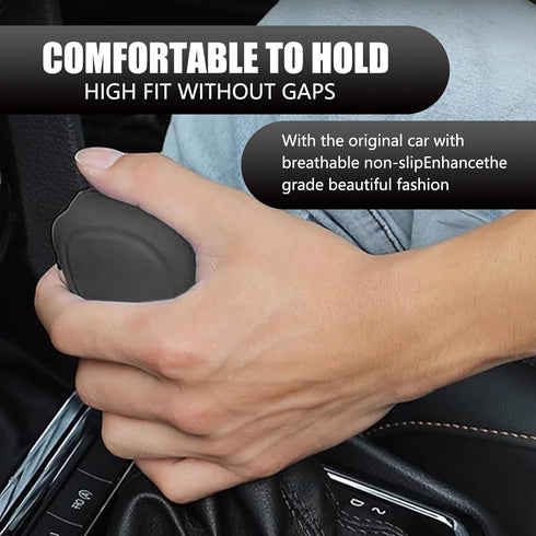 2 PCS Car Silky Smooth Gear Shift Head Cover, Elastic Anti-Stretch Silicone Open Gear Knob Decorative Protective Cover, Modification Replacement A...