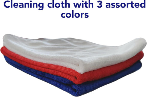 Reusable Cleaning Cloths, Red,blue,white, CT22DEFU1101-1...