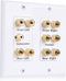 Cable Matters Double Gang 5.1 Speaker Wall Plate (Home Theater Wall Plate, Banana Plug Wall Plate) in White...