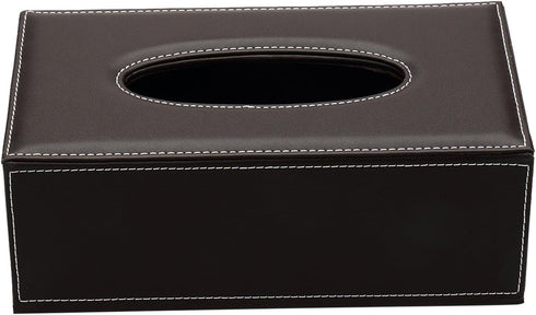 KINGFOM Rectangular PU Leather Tissue Box Cover - Facial Tissue Paper Napkin Holder for Bathroom, Home, Office, Car Automotive Decoration with Mag...