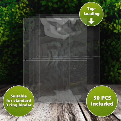 Seed Storage Organizer Sleeves (50 Pack) 4 Pocket Garden Seed Organizer, Slot Size 3.5x5" Clear Sleeves for Seed Packet Storage, Seed Keeper, Seed...