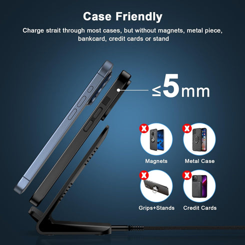 15W Samsung Wireless Charger Fast Charging Stand for Samsung Galaxy S24 S23 Ultra S22 Plus S21 S20 S10 S9 S8 Note20, Fast Wireless Charging Statio...