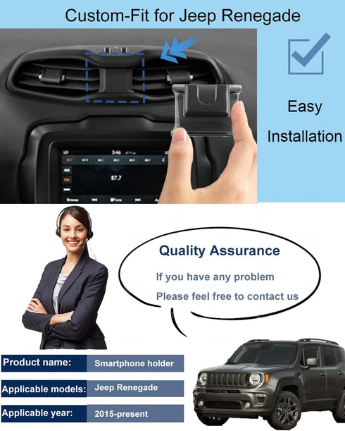 Jeep Renegade Phone Mount for MagSafe Renegade Mount Magnetic Phone Holder for 2023 Jeep Renegade Accessories Renegade Phone Holder 2015-present C...