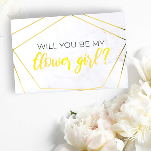 Pop Fizz Designs Flower Girl Proposal Box Set (2 Pack) | Marble Style...