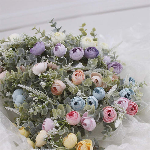 Floral Fall Artificial Baby Breath Flower Halo Wedding Crown Lilac Bridal Headpiece Greenery Crown HC-24 (F-pink)...