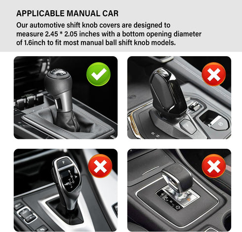 2PCS 5 Speed Car Gear Shift Cover,Anti Slip Silicone Shift Knob Cover Car Decorations Protects Shift Knobs,Universal Manual Shifter Cover Car Acce...