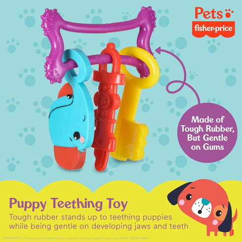 Fisher-Price for Pets Key-9 Teething Ring for Puppies - Dog Chew Toy for Puppies, Puppy Teething Toy, Puppy Teether - Puppy Toys, Cute Puppy Gift ...