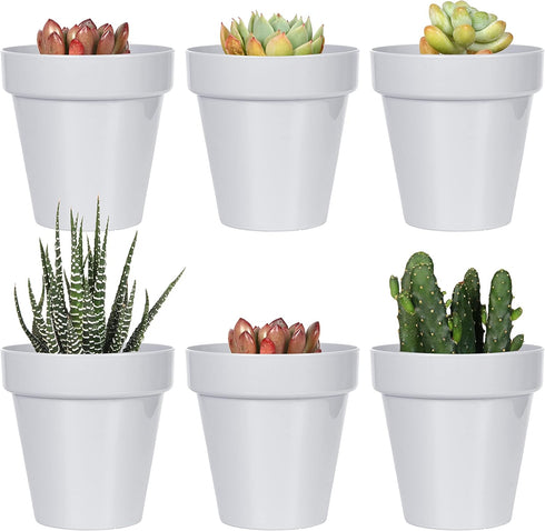 Youngever 10 Pack 3 Inch Mini Plastic Planters Indoor Flower Plant Pots, Grey Gardening Pot with Drainage for All House Plants, Flowers, Herbs, Su...