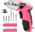 Hi-Spec Electric Screwdriver 27pc 3.6V Pink USB Small Power Screwdriver Set. Cordless Screwdriver & Rechargeable Screwdriver with Driver Bit Set...