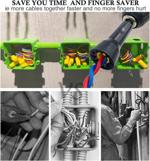 Nut Twister,Nut Twister for Drill,Nut Twister Tool -2PCS Black Nut Driver With 1/4 In Chuck,Enhanced Wiring Efficiency...