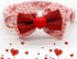 azuza Valentine's Day Dog Collar Removable Valentine Bowtie Dog Collar with Romantic Pink Sparkly Hearts Pattern Adjustable Spring Dog Collar Vale...