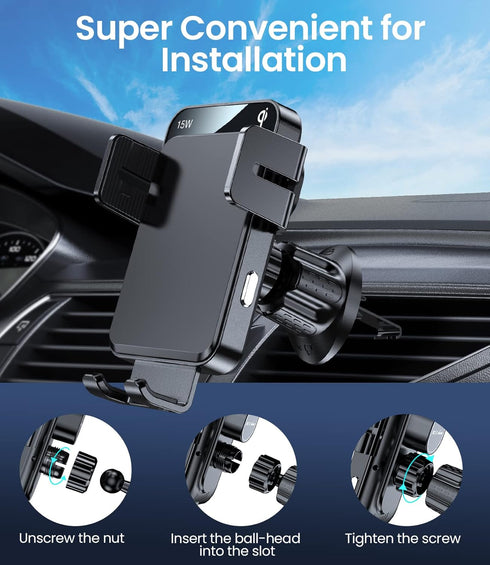 MOKPR Car Air Vent Clip for Diameter 0.67inch ?17mm? Joint Ball Cell Phone Holder for Car & Wireless Car Charger Mount......