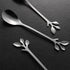 AnSaw Elegant Silver Leaf Coffee Spoons - 10-Piece, 4.7" Mini Stainless Steel Espresso & Dessert Tea Spoons, Perfect for Demitasse & Small Serving...