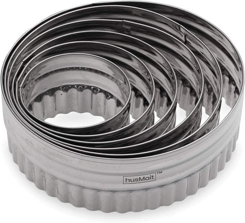 Stainless Steel Cookie Cutters - Set of 6-1 3/4", 2 3/8", 23/4", 3 1/4", 3 3/4", 4 1/4" - Cookies, Donuts, Pastries and Scones...
