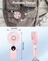 Handheld Fan, Portable Fan Mini Desk Fan 90° Foldable 5 Speeds Standing Fan with Base, Battery Operated Neck Fan with Lanyard, USB Rechargeable Fa...