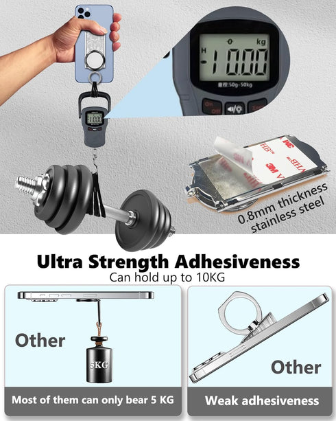 Anti-Theft Phone Ring Slidable Holder with Assist Spring & Lanyard & Tether for Travel & One-Handed Operation & Magnetic Car Mount and Relief Anxi...
