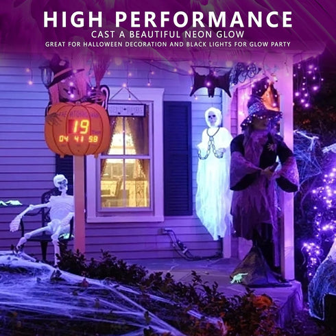 4 Pack A19 LED Black Light Bulbs,Dimmable 9W Blacklight Bulb(100W Equivalent), E26 Base 110V, UVA Level 385-400nm, Glow in The Dark for Black Ligh...