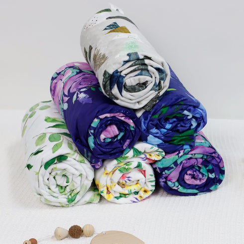 TANOFAR Baby Blankets Purple Floral Minky Toddler Blanket for Boys Girls, Dotted Backing, Double Layer, Crib Receiving Blanket, for Nursery/Stroll...
