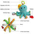 Infant Baby Girls Musical Stuffed Animal Activity Soft Toys with Multi-Sensory Crinkle, Mirror, Rattle and Textures for 0-3-6-12 Months Developmen...