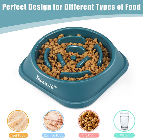 Slow Feeder Dog Bowls 2PCS, Anti-Slip Maze Puzzle Dog Feeding Bowls, Anti-Chocking and Interactive Dog Food Bowls, Bloat Stop Dog Bowls for Small ...