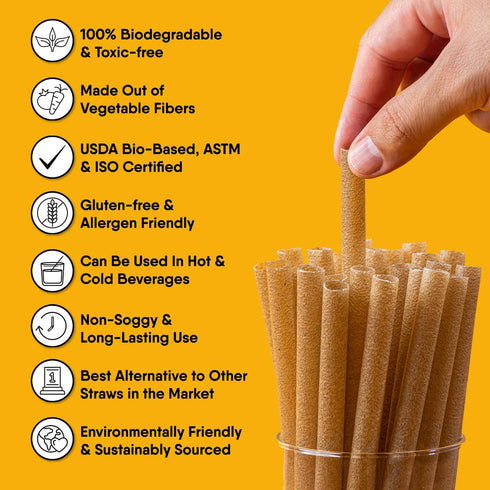 – 150 PCS of 4.75 Inches Unwrapped Biodegradable Drink Stirrers – Made of Vegetable Fibers, Best Cocktail Stirrers for Drinks of All Kinds...