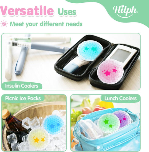 Hilph Small Ice Packs, Reusable Boo Boo Ice Packs for Kids, Toddler Injuries Mini Gel Beads Ice Packs Hot Cold Compress for Children's Pain Relief...