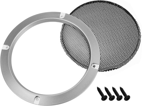 uxcell 6.5" Mounting Hole Diagonal Distance Speaker Grill Mesh Decorative Circle Woofer Guard Protector Cover Accessories Silver...