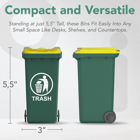 Wiosi Mini Garbage Trash Pen Holder for Desk | Tiny Recycle Bin Pencil Holder Green & Blue, Pack of 2 | Storage for Pencil & Pen | Office Statione...