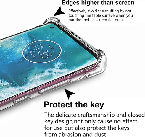 Osophter for Moto Edge Plus Case Clear Moto Edge+ Case Transparent Reinforced Corners TPU Shock-Absorption Flexible Cell Phone Cover for Motorola ...