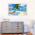 Beach Seascape Window Wall Sticker Palm Tree and Hammock Fake Window Wall Decals Removable Tropical Sea Window View Wall Stickers Decal for Living...
