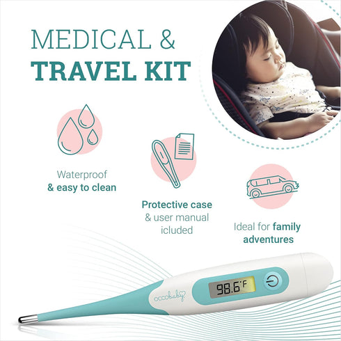 OCCObaby Clinical Digital Baby Thermometer - LCD, Flexible Tip, 10 Second Quick Accurate Fever Read Rectal Oral & Underarm Use Waterproof Thermome...