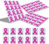 Bundle of 48 Pcs Die Cut Pink Ribbon Stickers and 48 Pcs Pink Ribbon Camouflage Breast Cancer Awareness Bracelets in 2 designs, Faith Courage Beli...