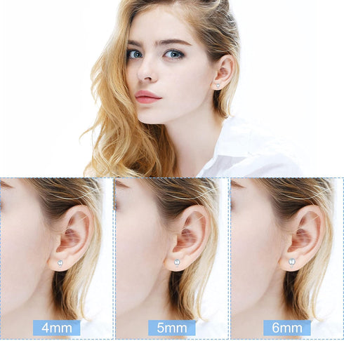 780 Pcs Ball Post Earring Studs for Jewelry Making with Loop 3 Sizes 4/5/6 mm Round Ball Earring Posts, Butterfly and Silicone Eardrop Backs, Open...