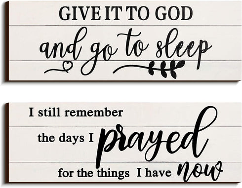 Maitys I Still Remember The Days I Prayed Give It to God Hanging Wall Decor Wooden Letters Bedroom Wall Hanging Sign for Farmhouse Living Room Hom...