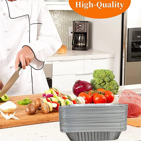 Aluminum Pans 9x13 Disposable Foil Pans (10 Pack) Half Size Deep Steam Table Pans Extra Thick for Baking, Cooking, Roasting, Heating, Serving & Li...