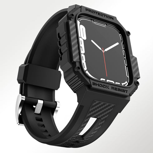 GELISHI Bands Compatible with Apple Watch 9/8/7 45mm, Rugged Men Sport Band with Protective Case for Apple Watch SE 44mm Series 6/5/4/3 42mm...