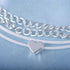 Boho Layered Anklet Bracelet Silver Heart Rope Chain Anklet Summer Beach Love Heart Anklet Bracelets Beach Layering Foot Chain Jewelry for Women...
