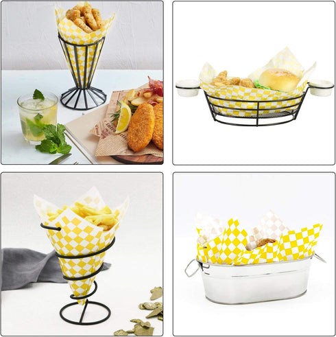 EUSOAR Serving Basket Liners, 11" x 10" Dry Wax Paper Deli Paper 200pcs, Wrap Burger Sandwich Liner, Food Basket Liner for Restaurants, Churches, ...
