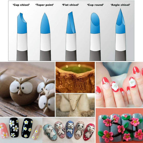 10 PCS Silicone Polymer Clay Sculpting Tool Pen Rubber Tip Color Shaping Wipe Out Carving Pen Brush Modeling Dotting Tool Pottery Craft...