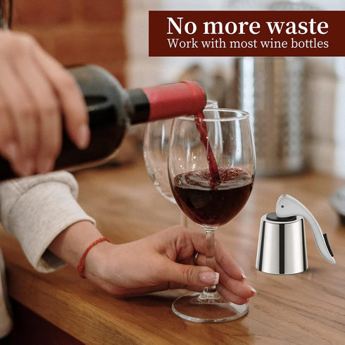 2 PACK Wine Bottle Stoppers,Reusable Wine Stoppers for Wine Bottles,Stainless Steel Wine Bottle Stopper with Silicone,Wine Corks Keep Fresh,Best G...