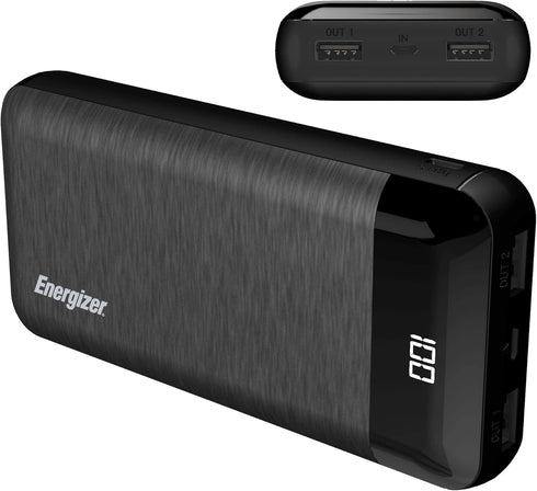 Energizer Power Bank 20000mAh Portable Battery Pack, Backup Phone Charger with LCD Display for iPhone, Samsung, Android Series_UE20058...