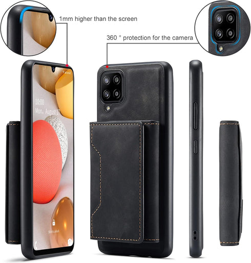 Asuwish Phone Case for Samsung Galaxy A42 5G Wallet Cover with Tempered Glass Screen Protector and Credit Card Holder Stand Leather Cell Accessori...