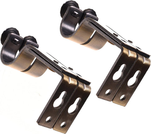 Ogrmar Bronze Color Heavy Duty Curtain Rod Brackets for 3/4 or 5/8 Inch Rod 4 Pack (Bronze)...