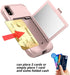 iPhone XR Wallet Case, Shockproof Heavy-Duty Hybrid Cover with Card Slot, Mirror & Kickstand, 6.1 Inch - Rose Gold...