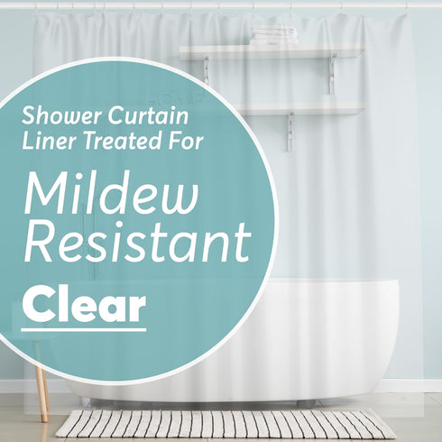 BigFoot Shower Curtain Liner – 72 x 72 PEVA Premium Shower Curtain with Rustproof Metal Grommet and 3 Magnetic Weights – Odor Free and Compatible ...