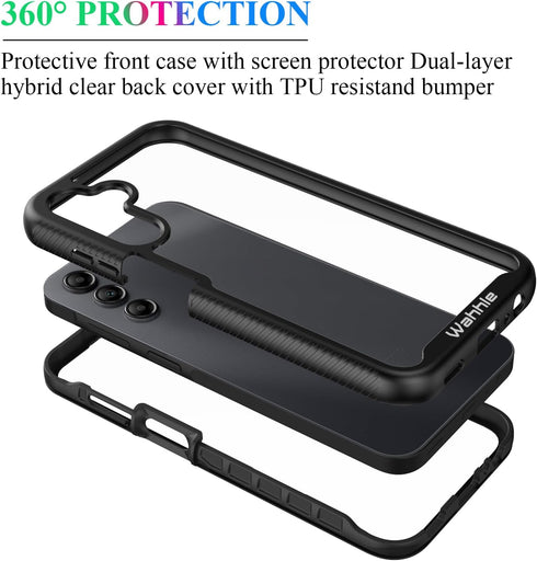 wahhle Samsung Galaxy A15 5G Case, Built in Screen Protector Full Body Shockproof Slim Fit Bumper Protective Phone Cover for Samsung A15 4G/5G Men...
